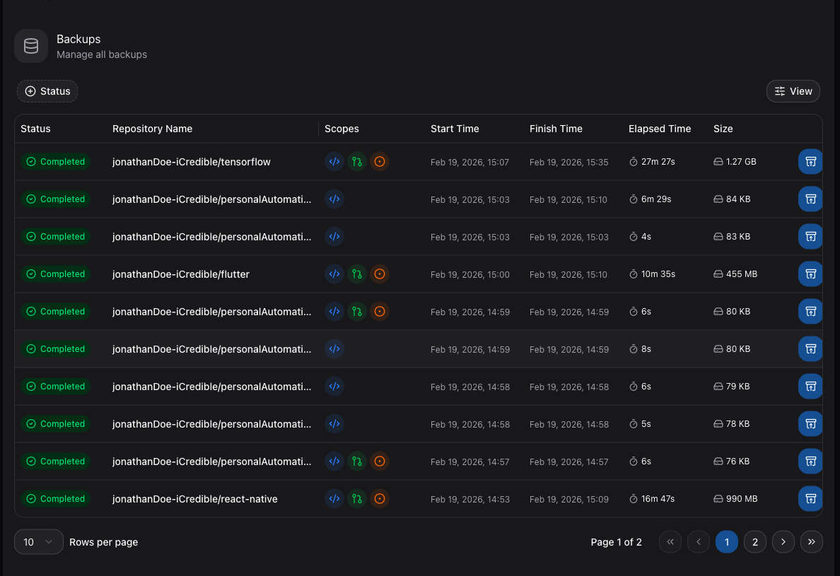 Backup Genel Bakış